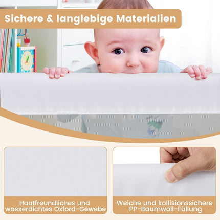 Folding safety gate for cots with adjustable straps 150x40.5x42 cm white
