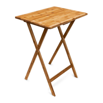 Folding side table in bamboo