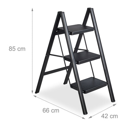 Folding steel stepladder