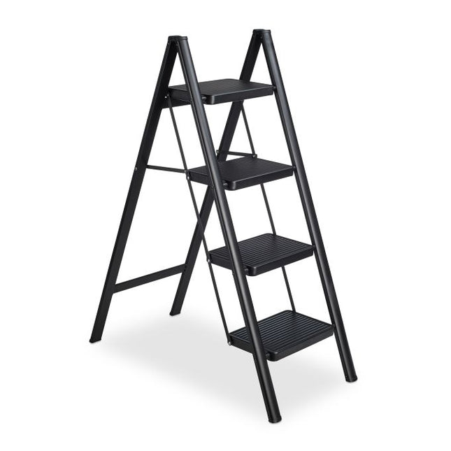 Folding steel stepladder