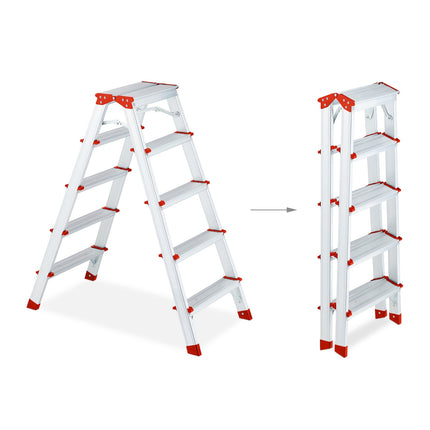 Folding stepladder in aluminium