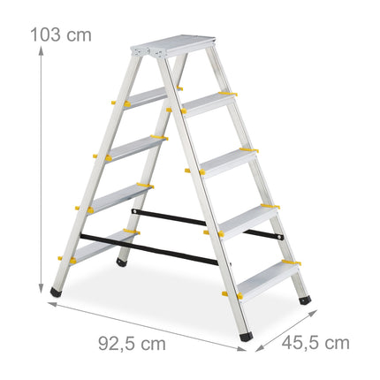 Folding stepladder in aluminium