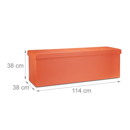 Folding storage bench in artificial leather