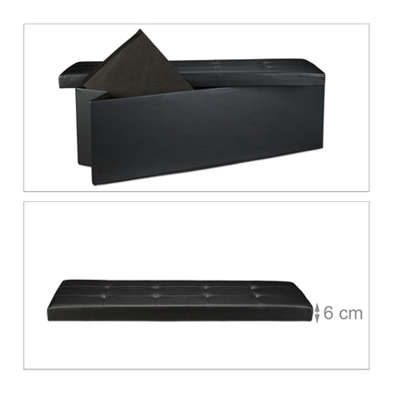 Folding storage bench in artificial leather