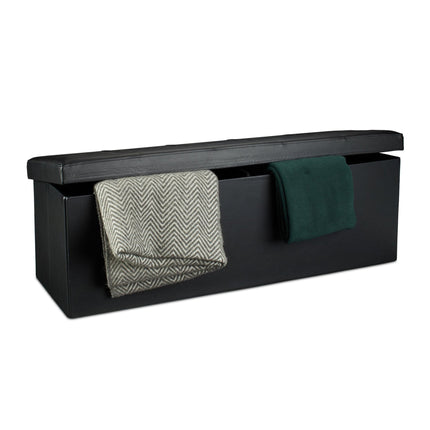Folding storage bench in artificial leather