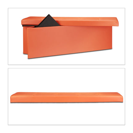Folding storage bench in artificial leather