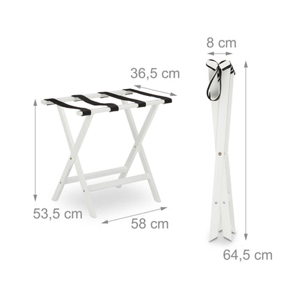 Folding suitcase stand in white