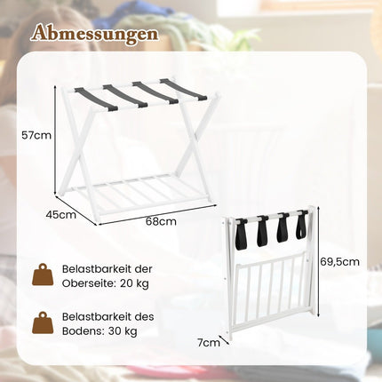 Folding suitcase stand with 2-tier design luggage rack metal luggage rack suitcase rack