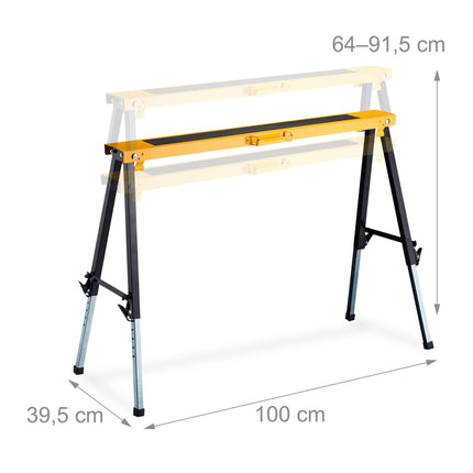 Folding trestle with carrying handle set of 2