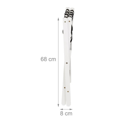 Folding wooden luggage rack with 2 shelves