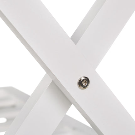 Folding wooden luggage rack with 2 shelves