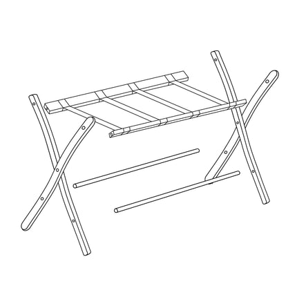 Folding wooden suitcase stand