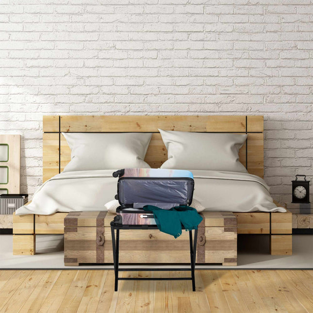 Folding wooden suitcase stand
