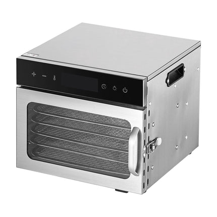 Food Dehydrator, 6 Stainless Trays, 400W, 24H Timer