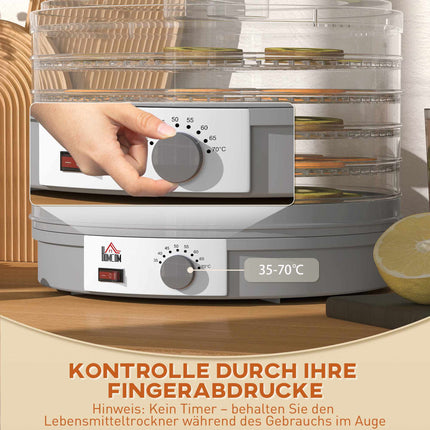 Food Dehydrator with 5 Stackable Trays, Adjustable Temp