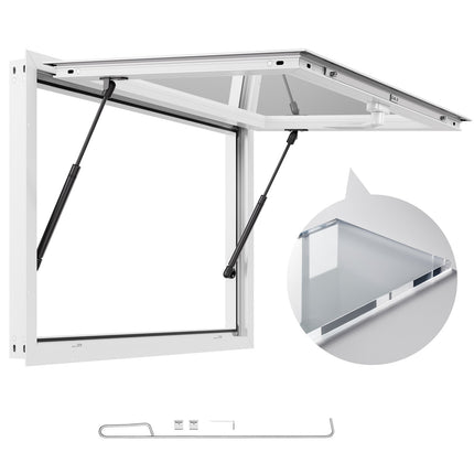 Food Truck Concession Window 36x24 In – Aluminum Frame, Awning
