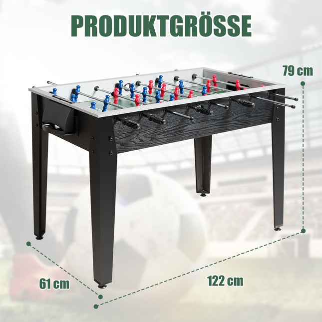 Tafelvoetbaltafel, wedstrijdformaat, 122 x 61 x 79 cm, zwart