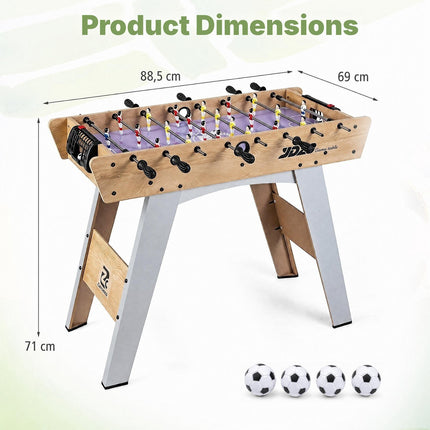 Foosball Table with Detachable Legs, Standing or Tabletop, 88.5 x 69 x 71 cm