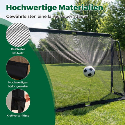Football Goal, Metal Frame & PE Net, 300 x 200 cm, Black