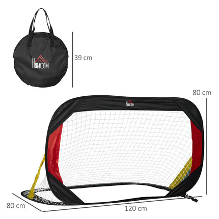 Folding football goals in steel set of 2 for garden or park