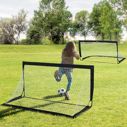 Folding mini soccer goals in steel and Tetrolon, set of 2