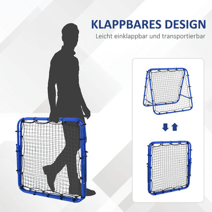 Adjustable double-sided football rebounder net, steel, 100x95x90 cm