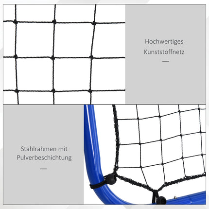 Adjustable double-sided football rebounder net, steel, 100x95x90 cm