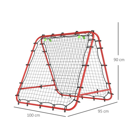Adjustable double-sided football rebounder net for training