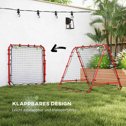 Adjustable double-sided football rebounder net for training
