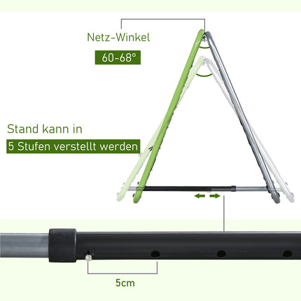 Adjustable double-sided metal rebounder net for sports