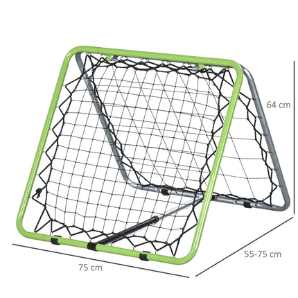 Adjustable double-sided metal rebounder net for sports