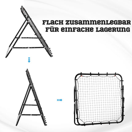 Football Rebounder Wall Net, Metal & PE, 96x80x96 cm