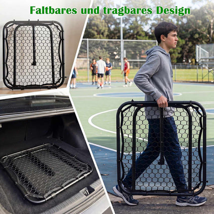 Football Rebounder with Adjustable Angles and Ground Stakes