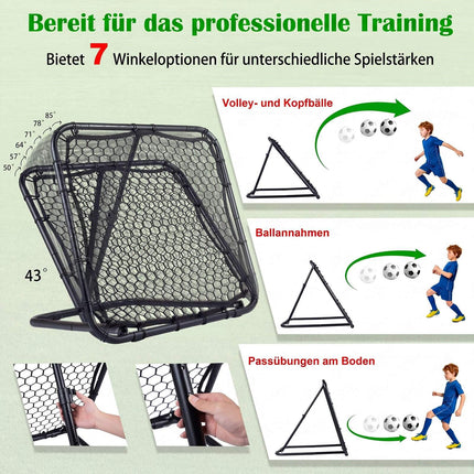 Football Rebounder with Adjustable Angles and Ground Stakes
