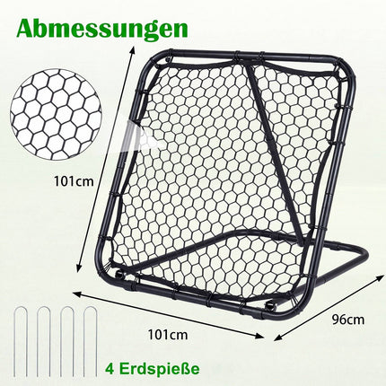 Football Rebounder with Adjustable Angles and Ground Stakes