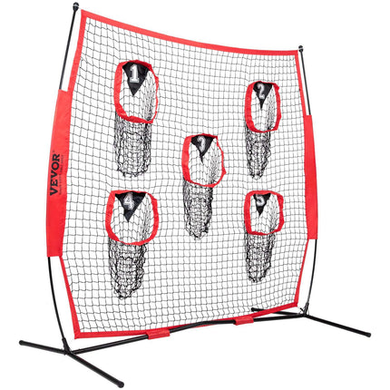 Football Throwing Net 8x8 Ft, 5 Target Pockets, Portable