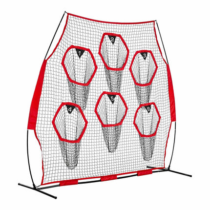 Football Throwing Net, 8x8 ft, 6 Target Pockets; Carry Bag