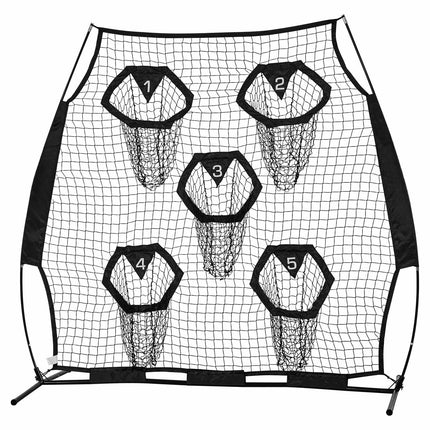 Football Throwing Target Net 6x6 ft, 5 Pockets, Bag