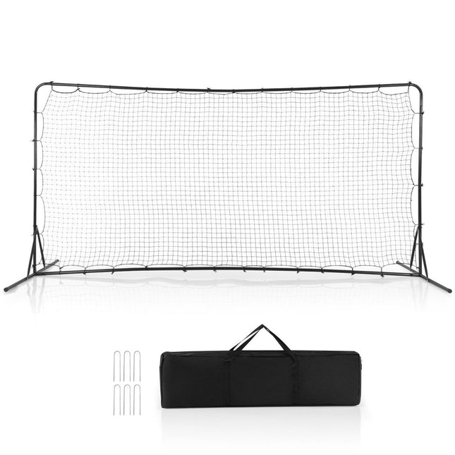 Voetbaldoel voor kinderen 372,5 x 182,5 cm voetbaldoelen voor in de tuin voetbaldoel met draagtas zwart