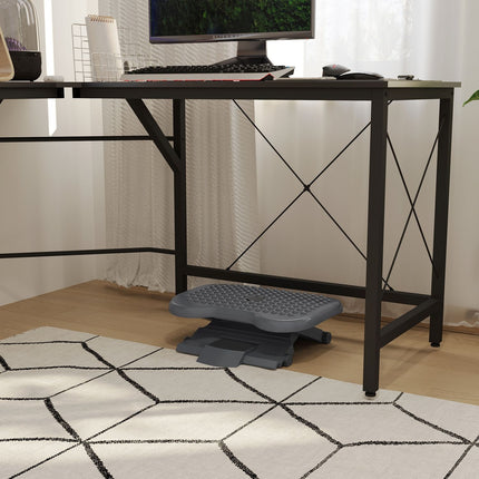 Height-adjustable footrest, plastic, dark grey, 46x35cm