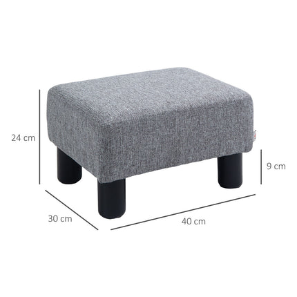Rectangular linen footstool - upholstered, 150 kg capacity