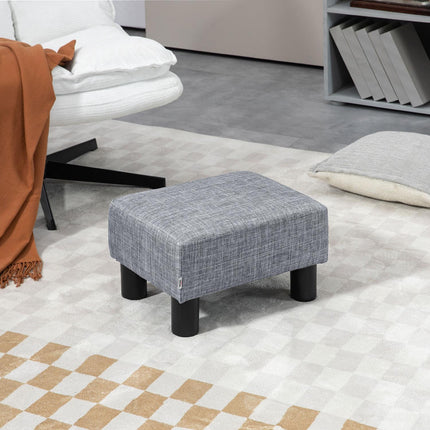 Rectangular linen footstool - upholstered, 150 kg capacity