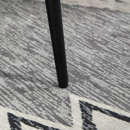 Square footstool, cashmere look, steel legs, dark grey