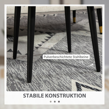 Square footstool, cashmere look, steel legs, dark grey