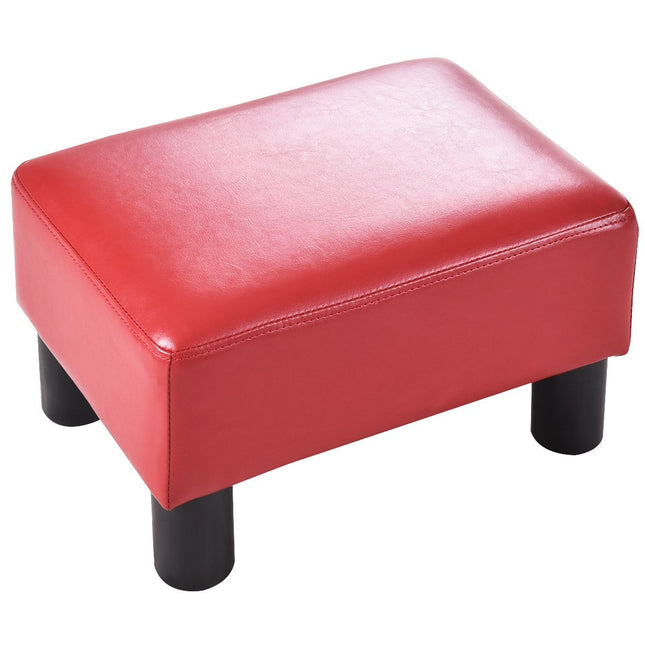 Voetenbank kruk voetenbank voetenbank voetenbank voetenbank gestoffeerde kruk PU 40 x 30 x 24cm-rood