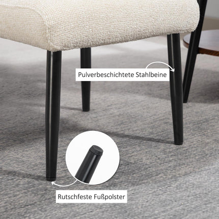 Footstool with Chenille Cushion, Steel Legs, 45x41x38 cm