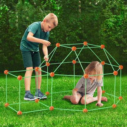 Fort Building Kit, 140-Piece Glow-In-The-Dark STEM Toy