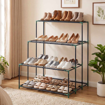 Four-Tier Plant Stand, Dark Green Steel, 10kg Per Shelf