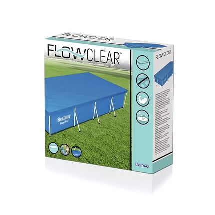 Frame Pool Cover for Rectangular Pools 400 x 211 cm, Drainage Channels