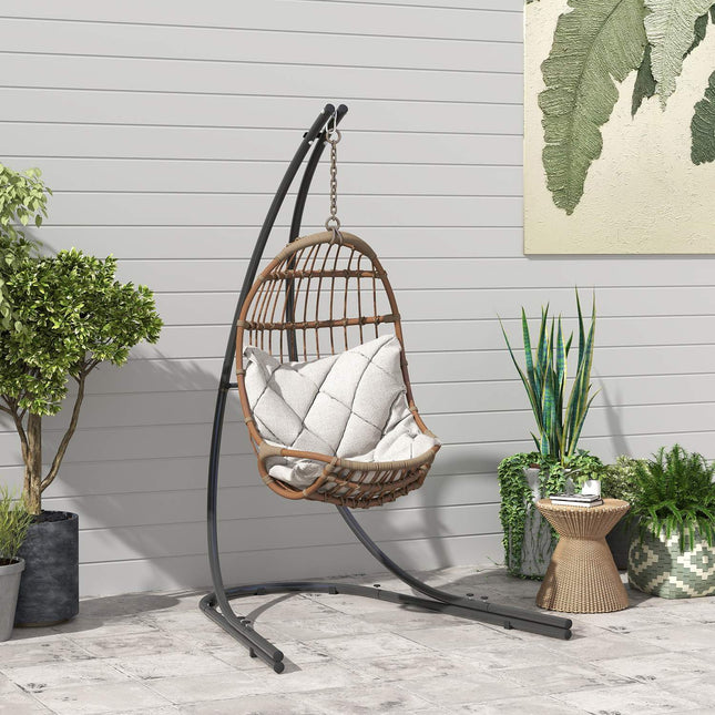 C-Shape hanging chair frame in metal, indoor/outdoor, capacity 150 kg